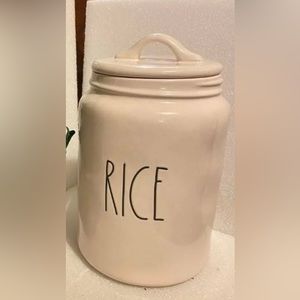 Rae Dunn By Magenta RICE Ceramic LL Large Canister 2019 Limited Edition